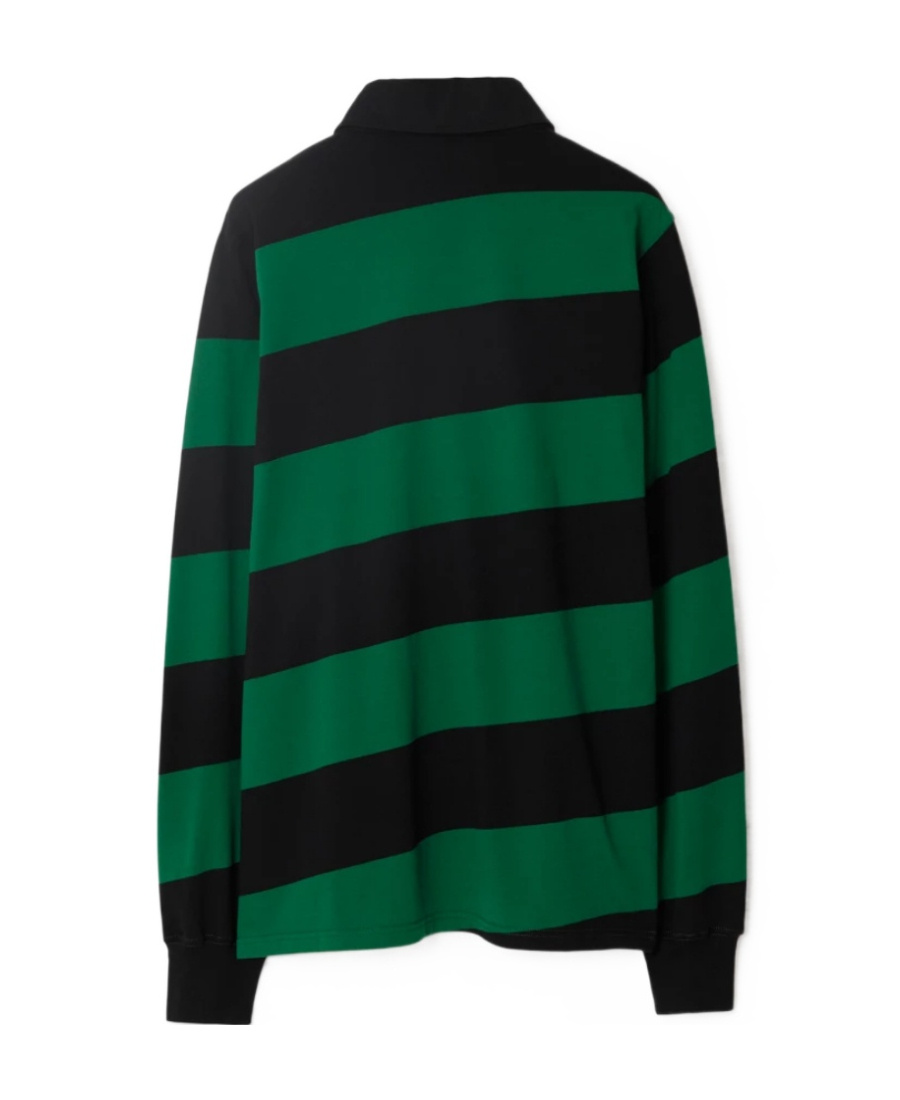 BURBERRY STRIPED LONG-SLEEVE POLO SHIRT