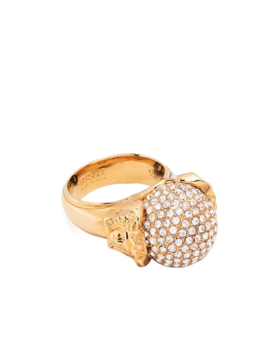 Versace Fashion Metal Ring With Rhinestones Accessories In Yellow