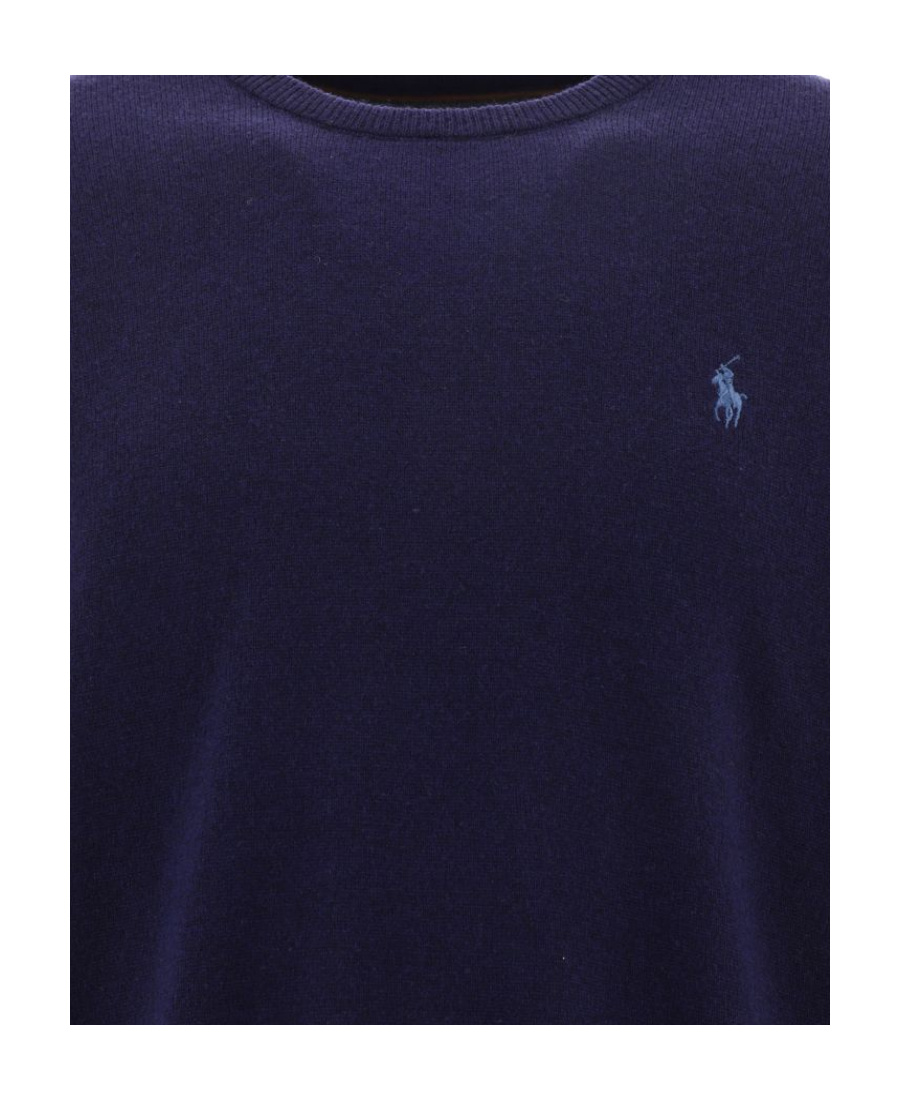 Shop Polo Ralph Lauren Logo Round Neck Sweater In Black