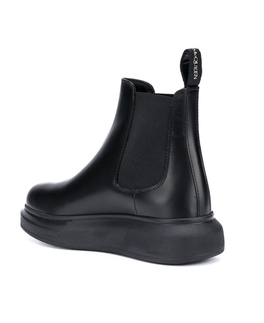 Alexander Mcqueen Oversized Sole Chelsea Boots In Black