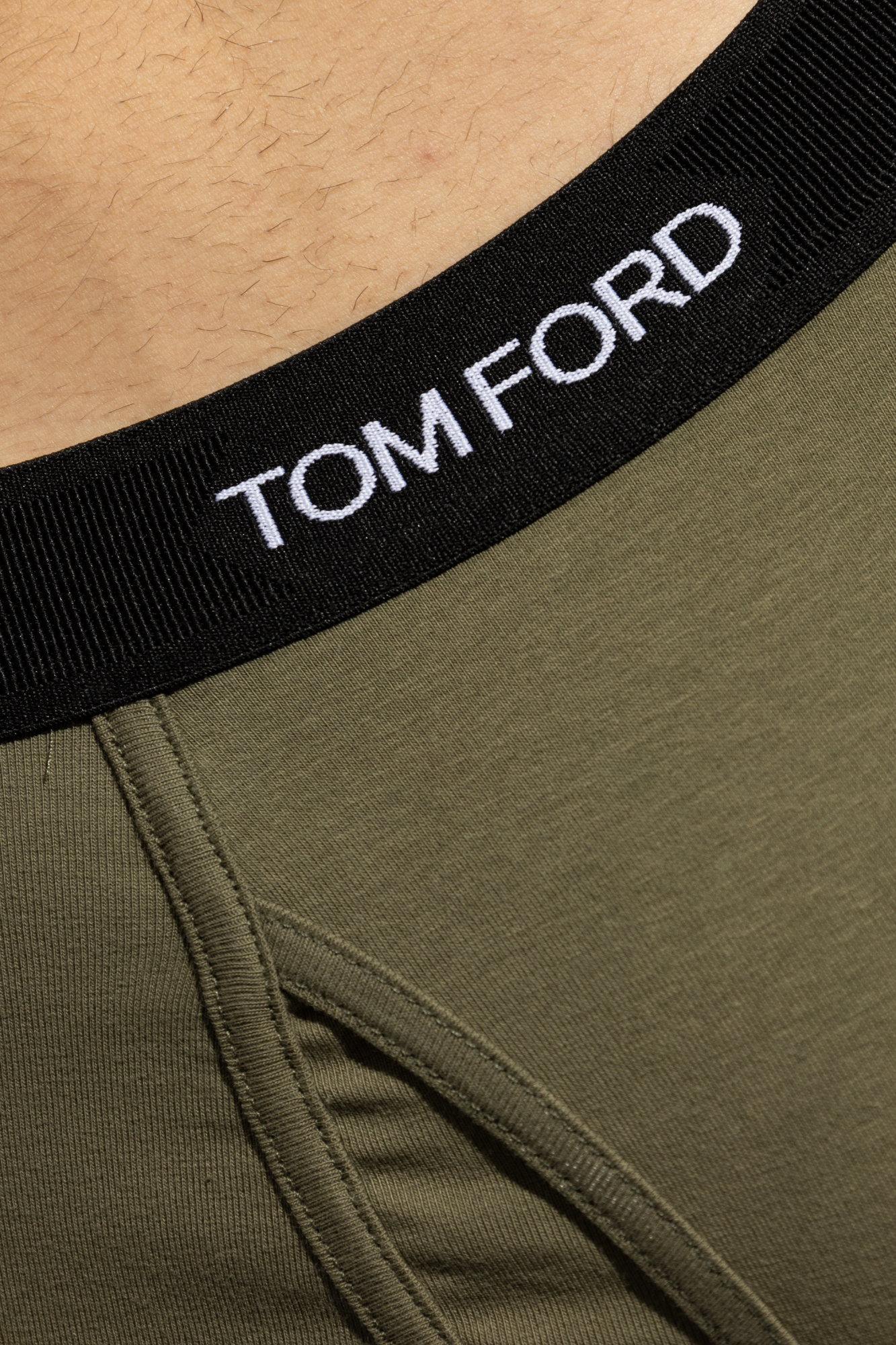 Shop Tom Ford Logo-waistband Stretch-cotton Boxers In Green