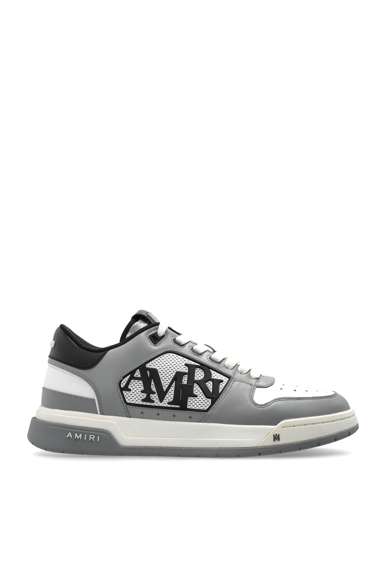 Amiri Grey 'classic Low' Sneakers With Maxi Logo On The Side And Logo Patch On The Tongue In Gray