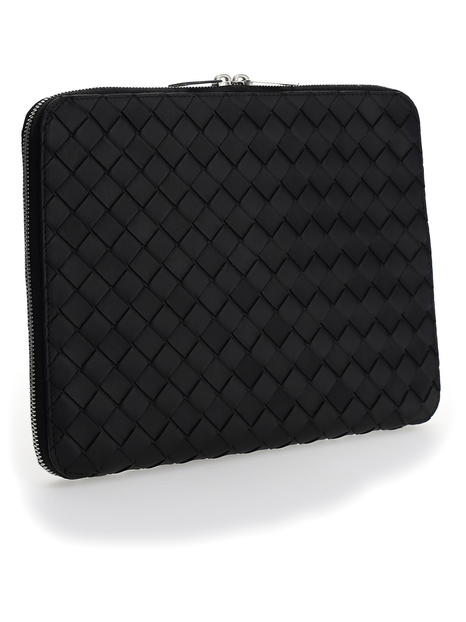 Bottega Veneta Intreacciato Zip-around Laptop Case In Black