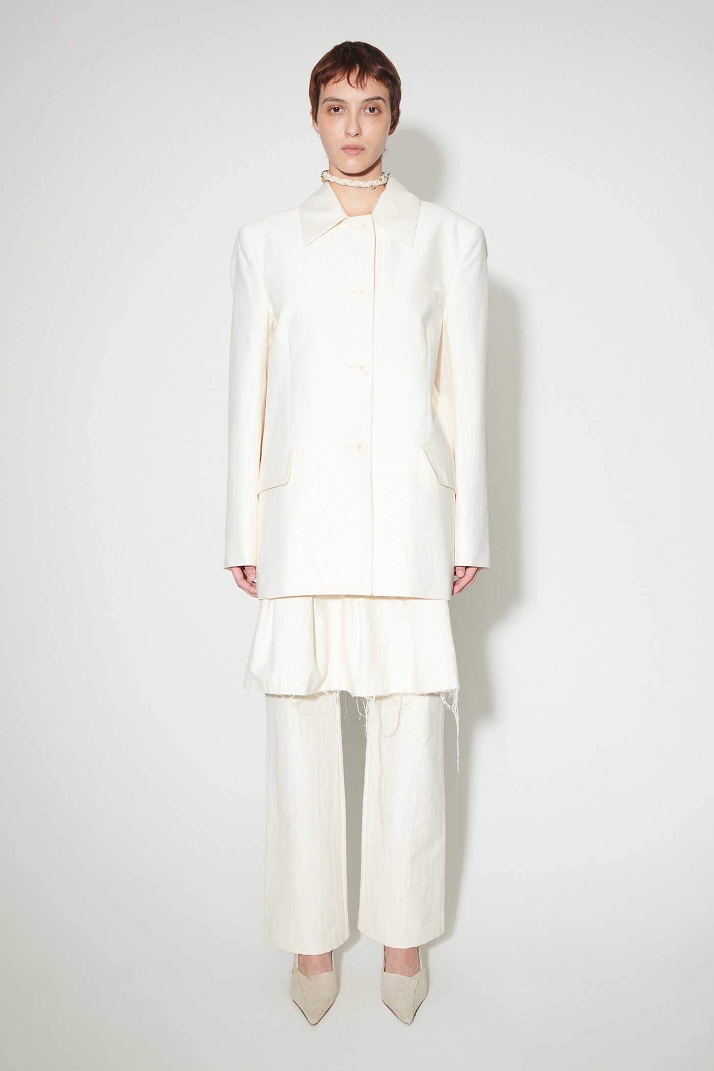 Shop Our Legacy Button-up Cotton-blend Jacket In White