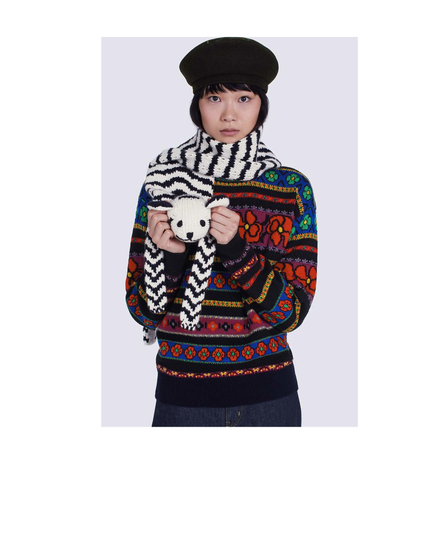 Kenzo Striped Scarves In White