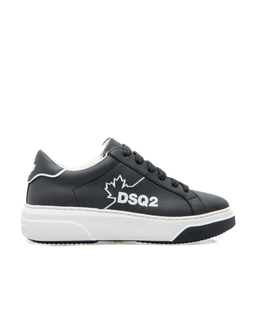 Dsquared2 Man Sneakers Black Size 9 Leather In Black