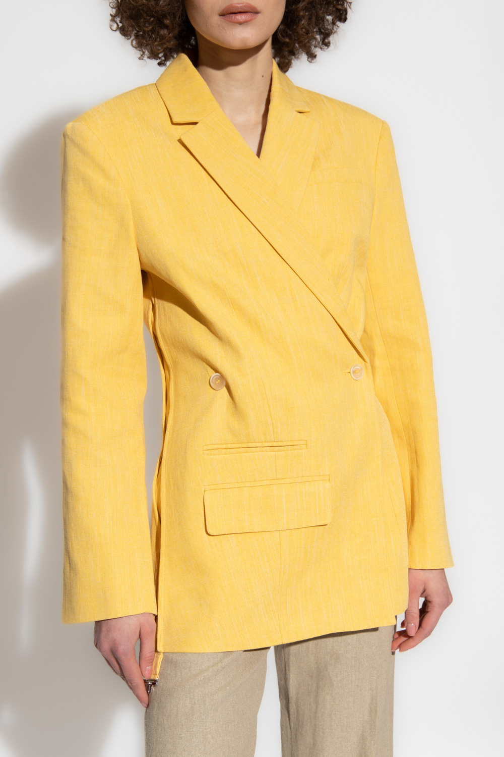 Jacquemus La Veste Tibau Crossover Blazer In Yellow