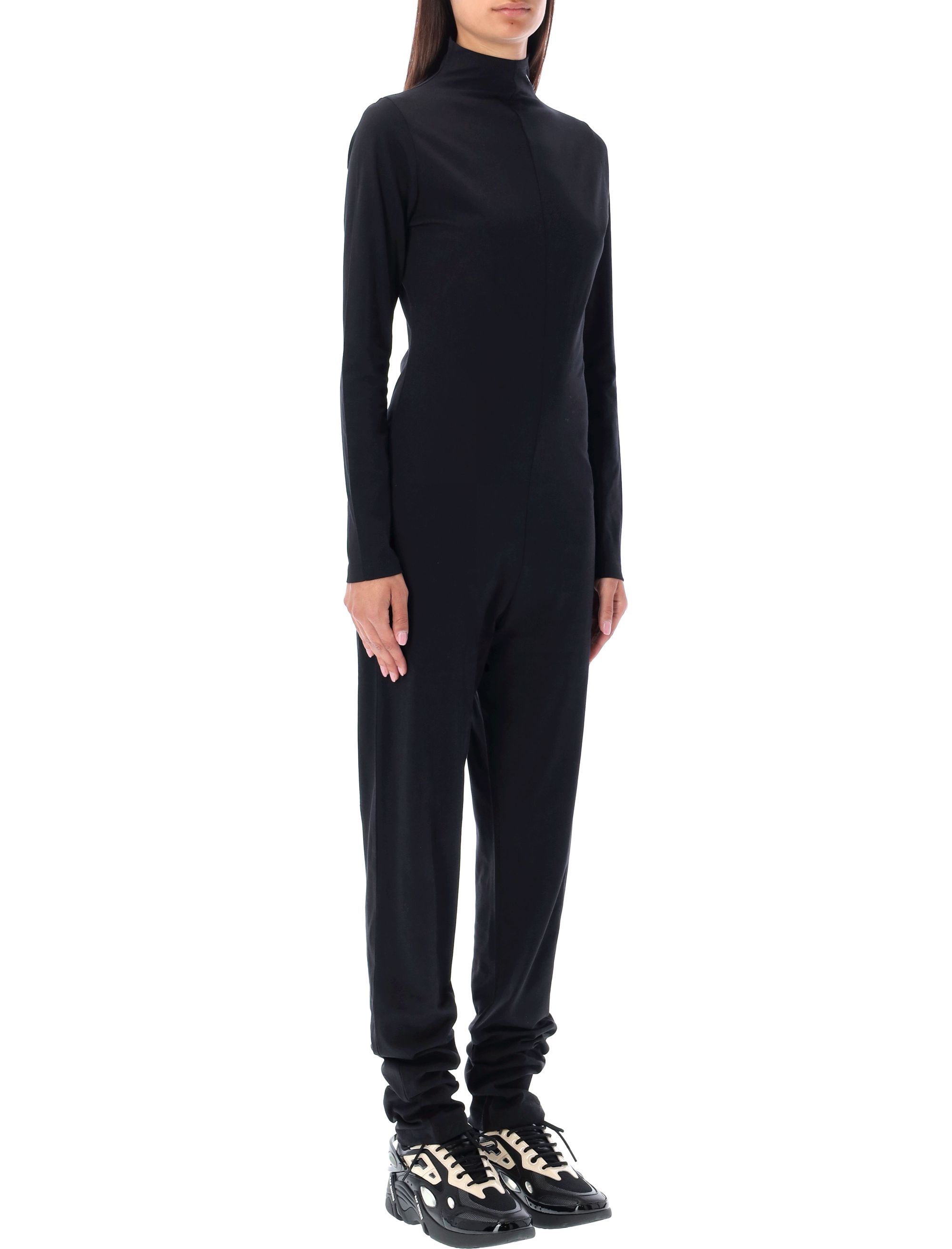 Raf Simons Logo Embroidered High-necked Leotard In Black