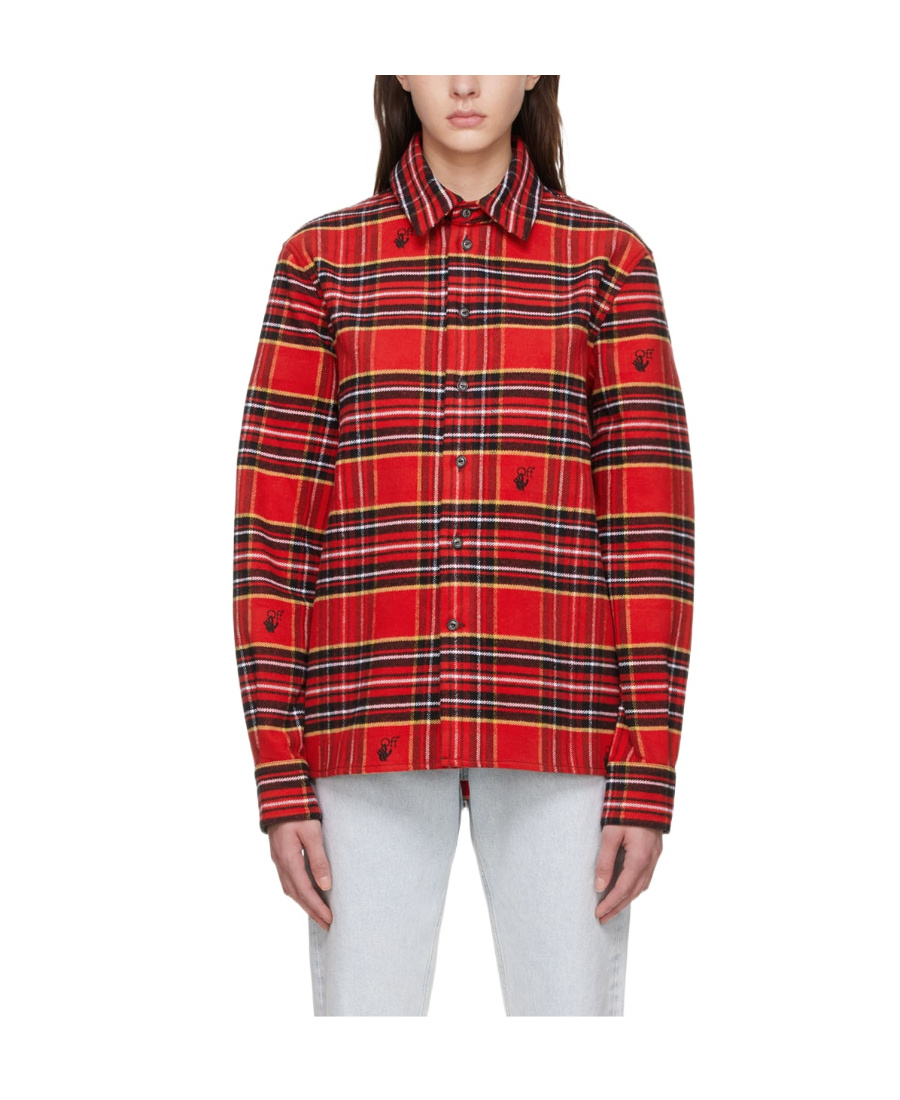 Off-white Tartan-check Logo-embroidered Shirt In Red