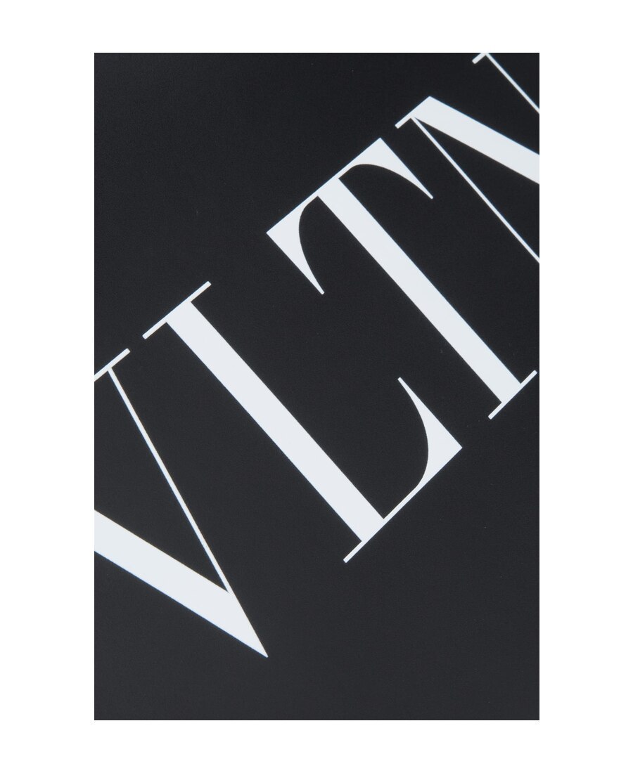 Valentino Vltn Logo Leather Pouch In Black