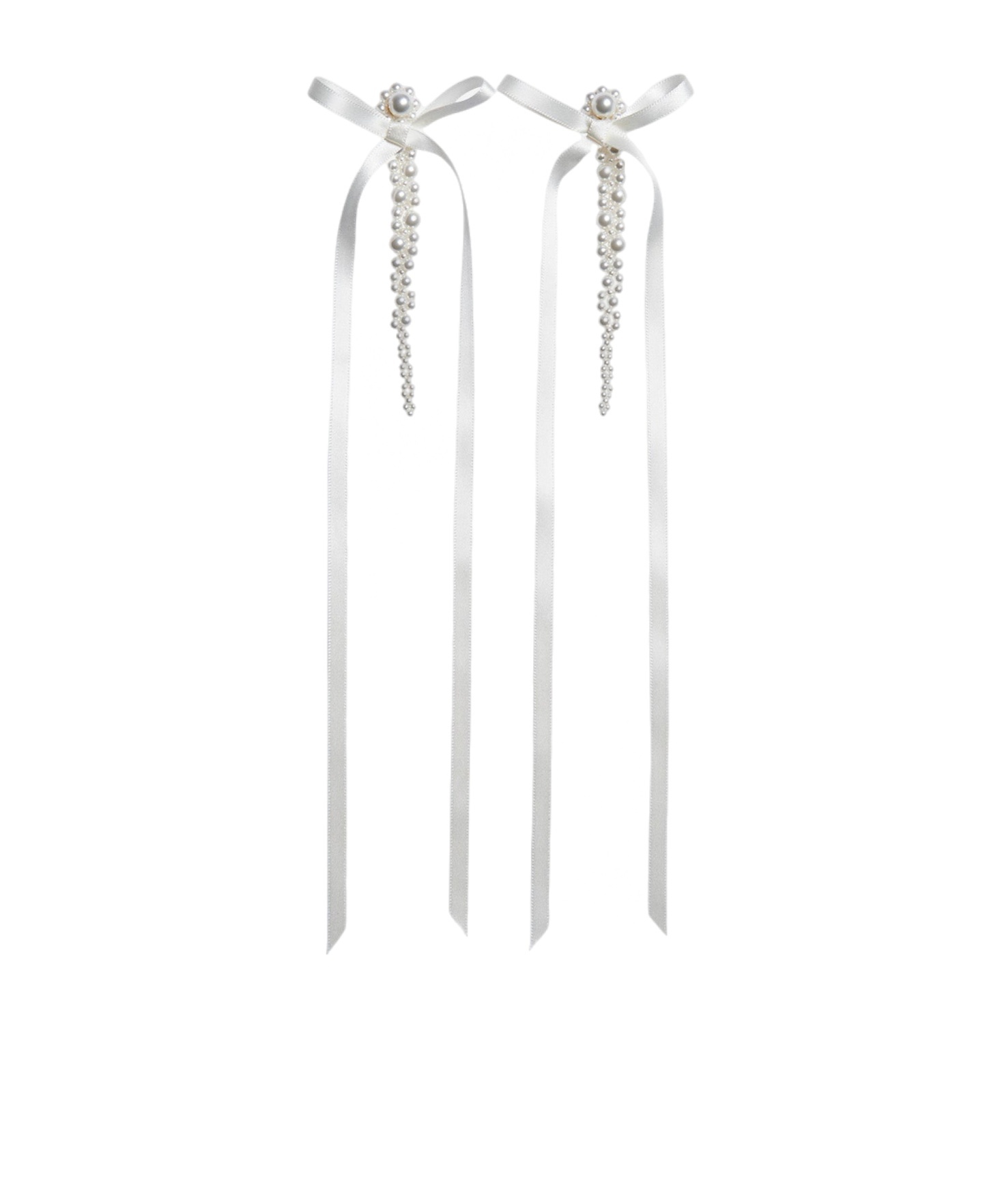 Simone Rocha Bow And Strap Earrings In White