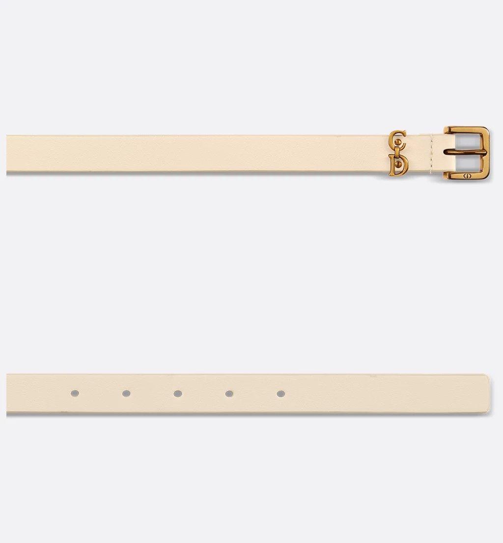 Dior Saddle Loop Belt In Light Ivory