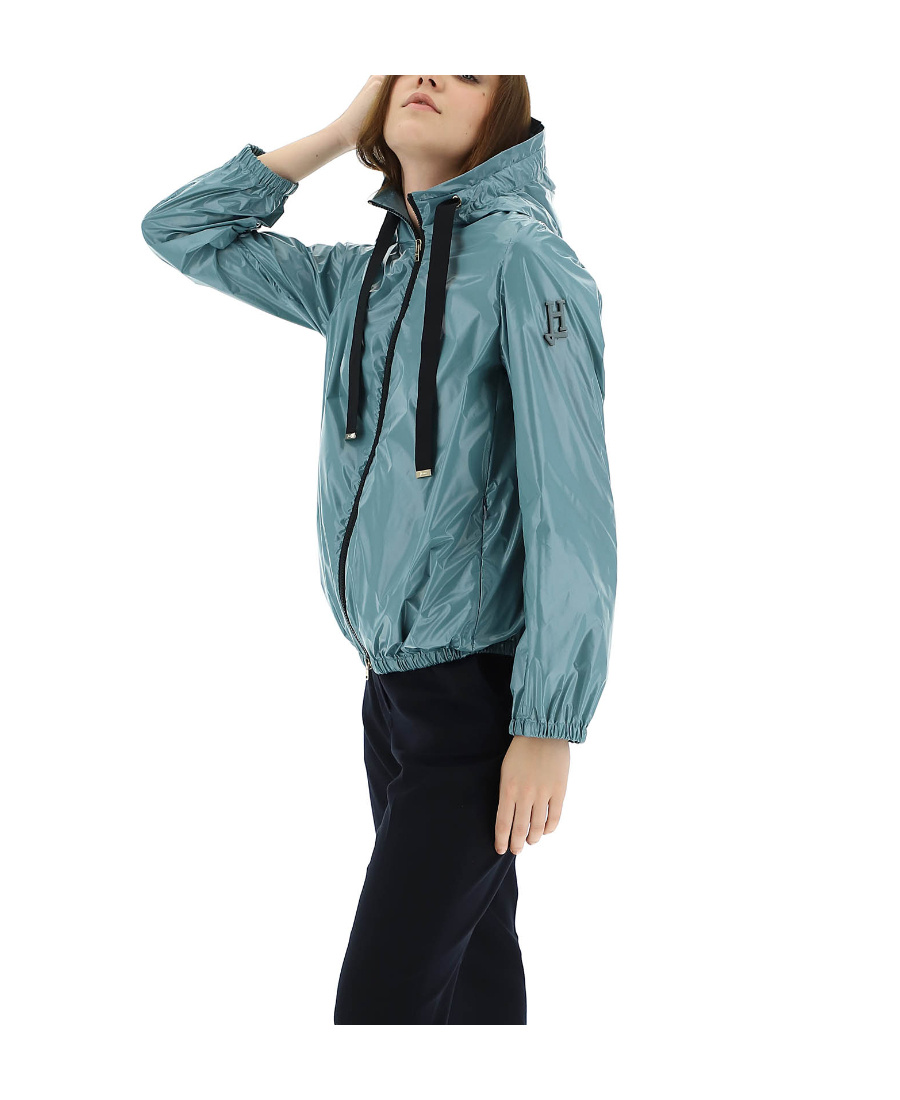 Herno Zip-front Hooded Jacket In Blue