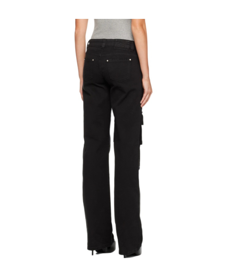 Blumarine Denim Cargo Trousers In Black