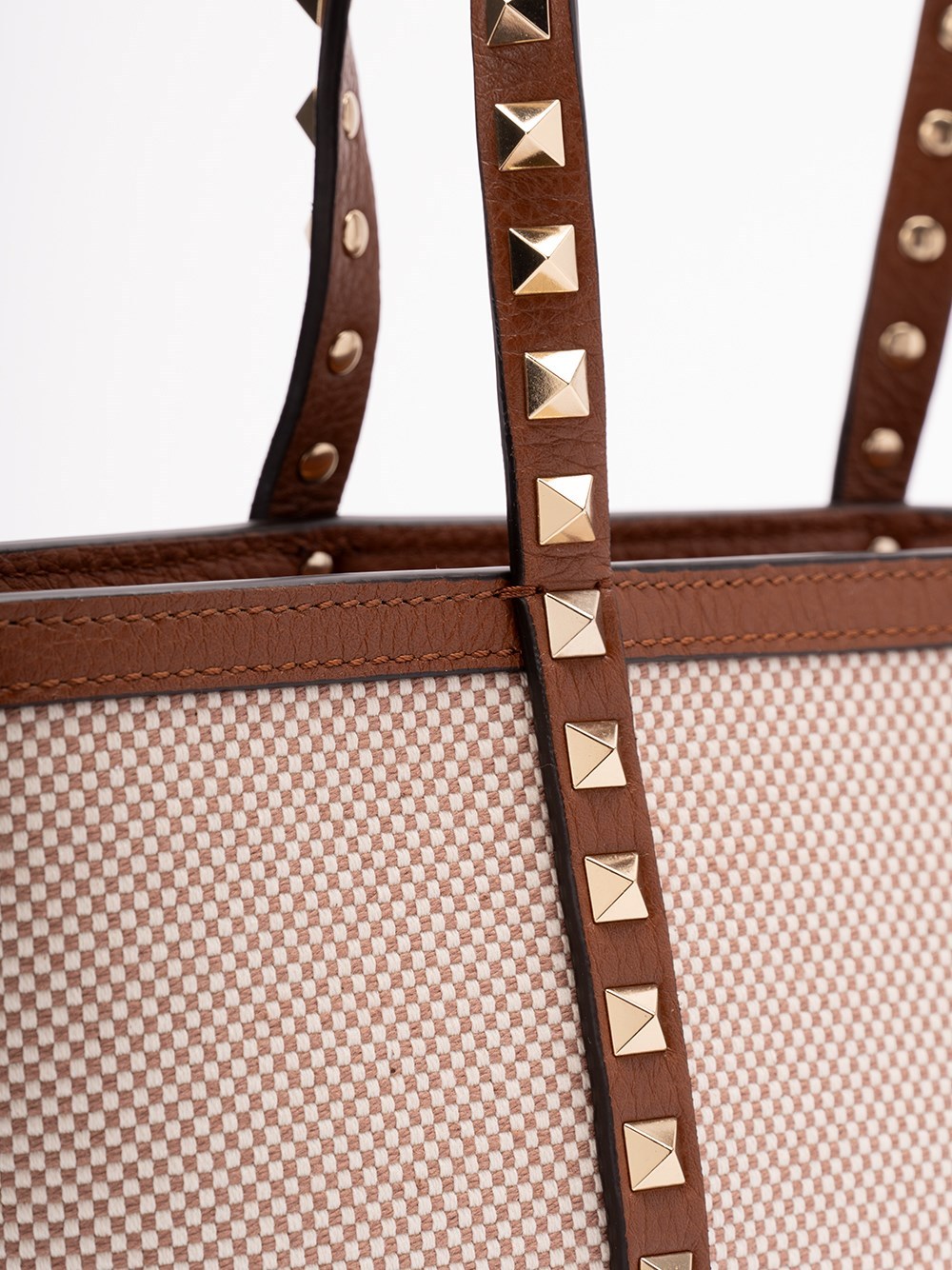 Valentino Small Shopping Bag Rockstud In Nude