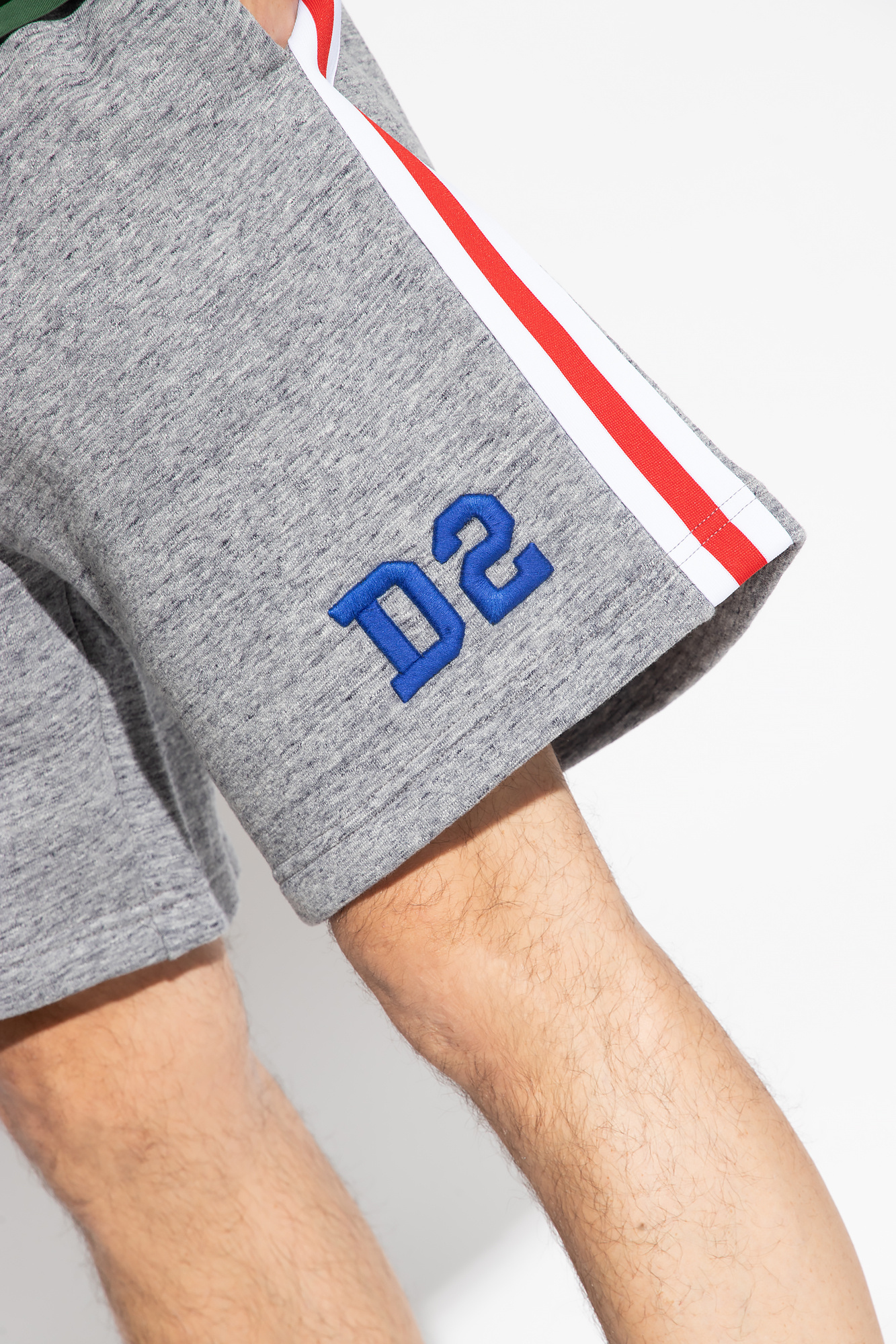 Dsquared2 Logo-embroidered Striped Track Pants In Gray