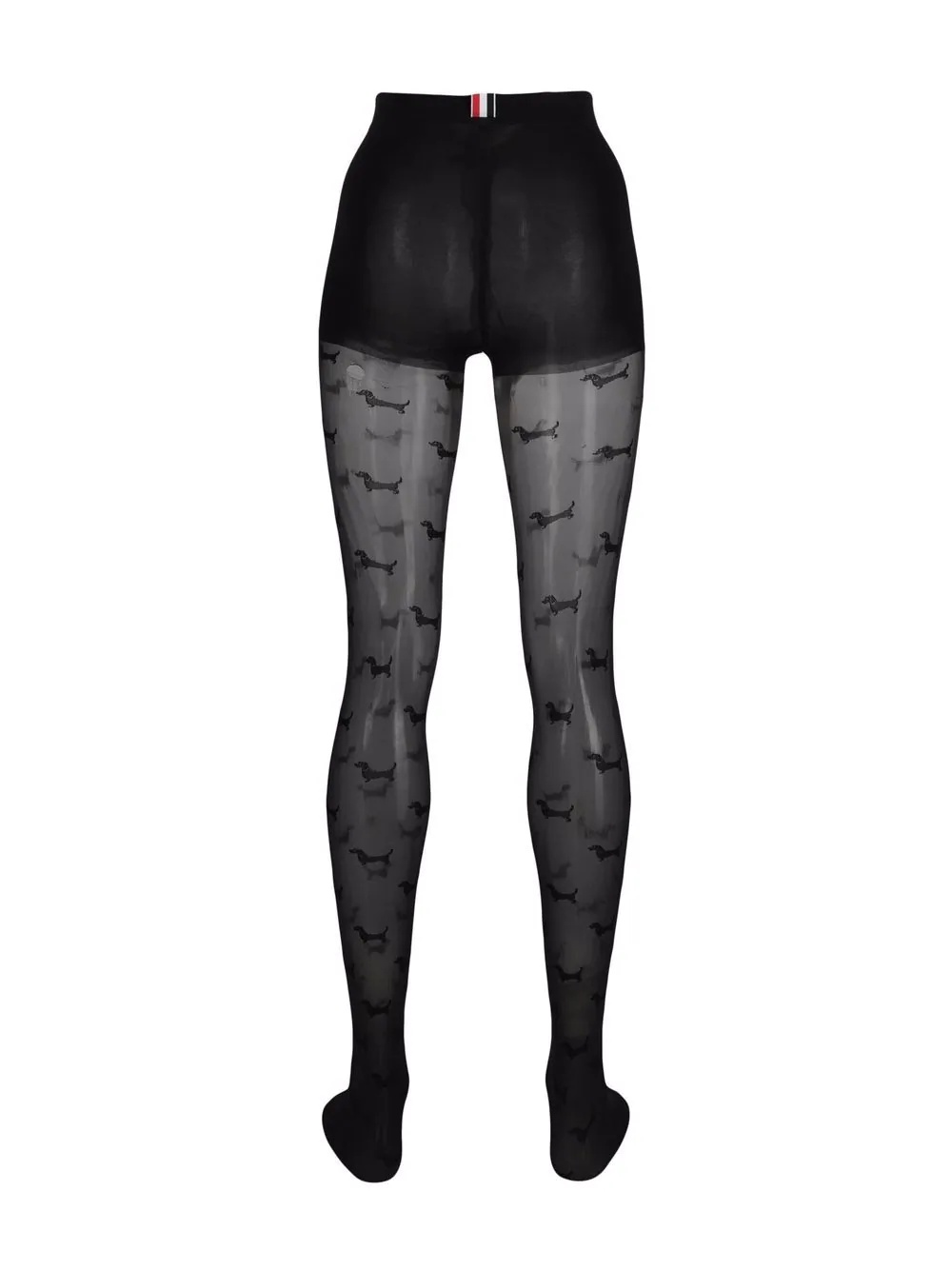 Thom Browne Hector-motif Tights In Black