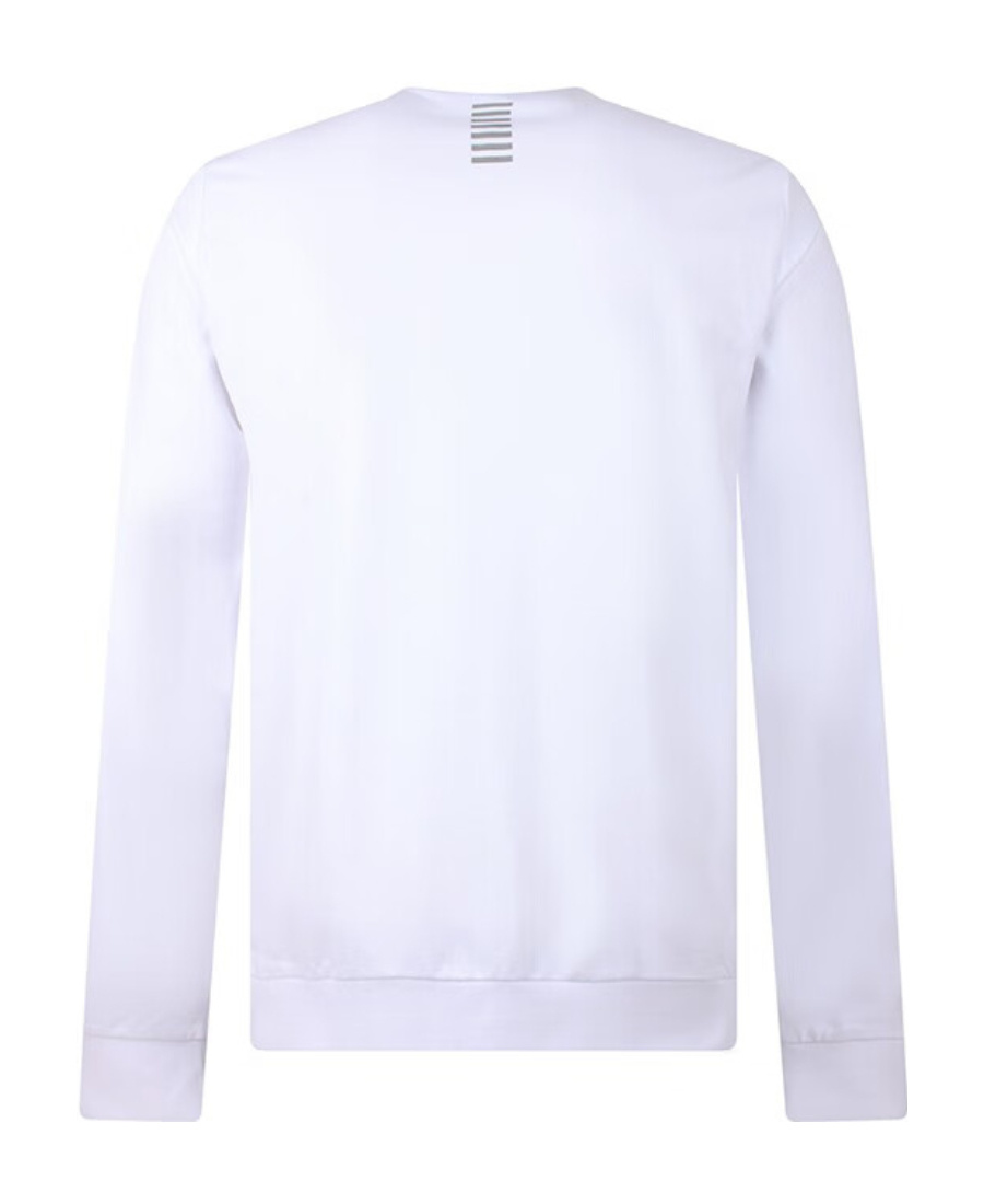Ea7 Logo Round Neck Sweater In White