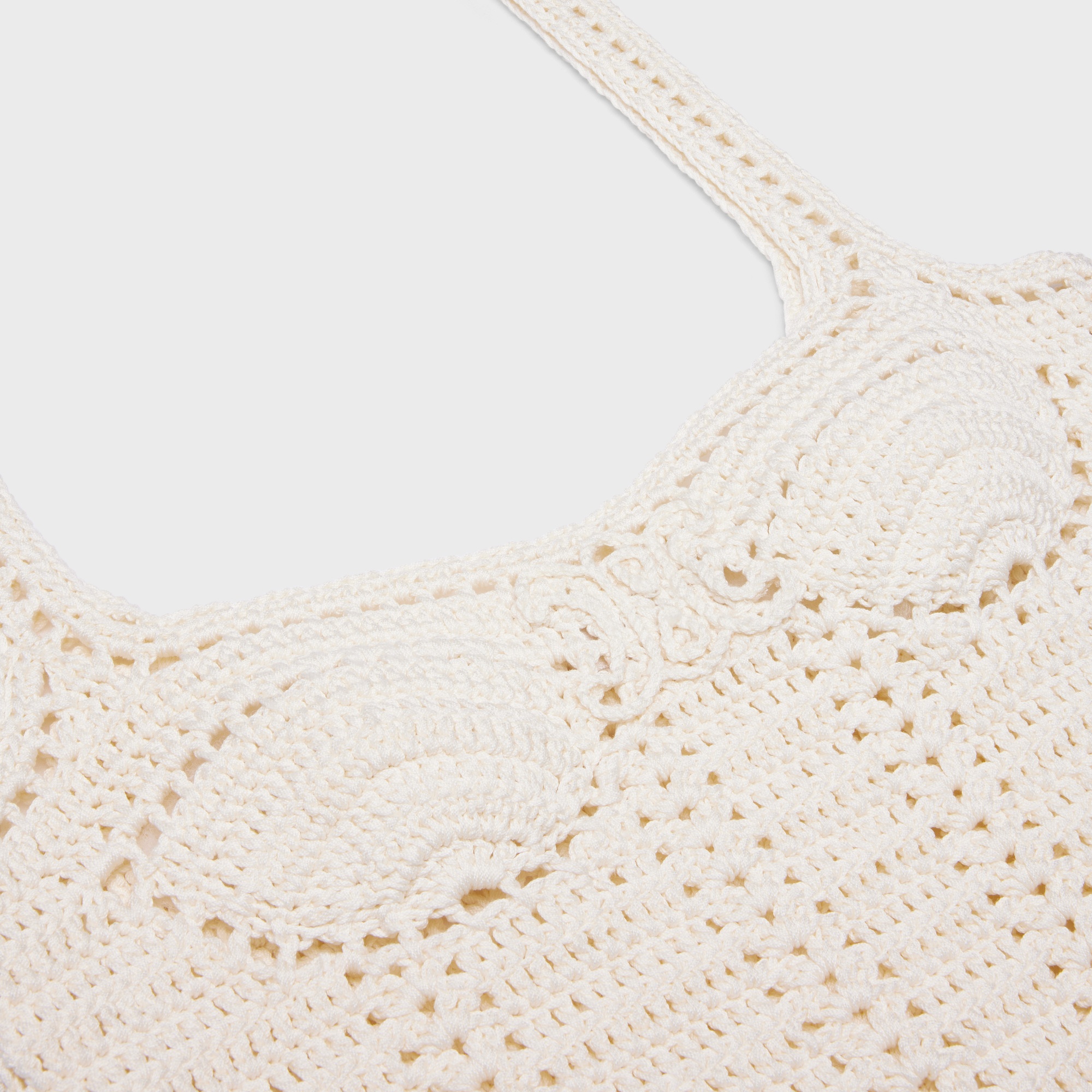 Celine Triomphe Embroidered Hand Crocheted Corset Vest In Nude