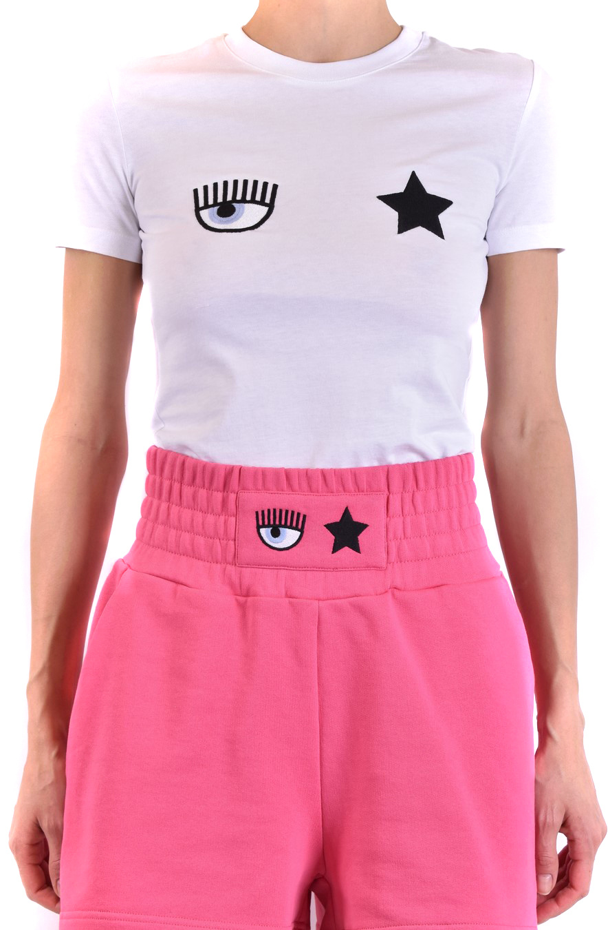 Chiara Ferragni Emboidered-motif Short-sleeve T-shirt In White