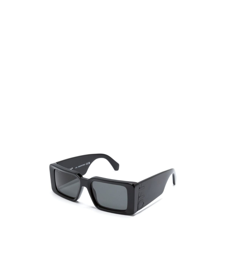 Off-white Logo-engraved Rectangle-frame Sunglasses In Gray
