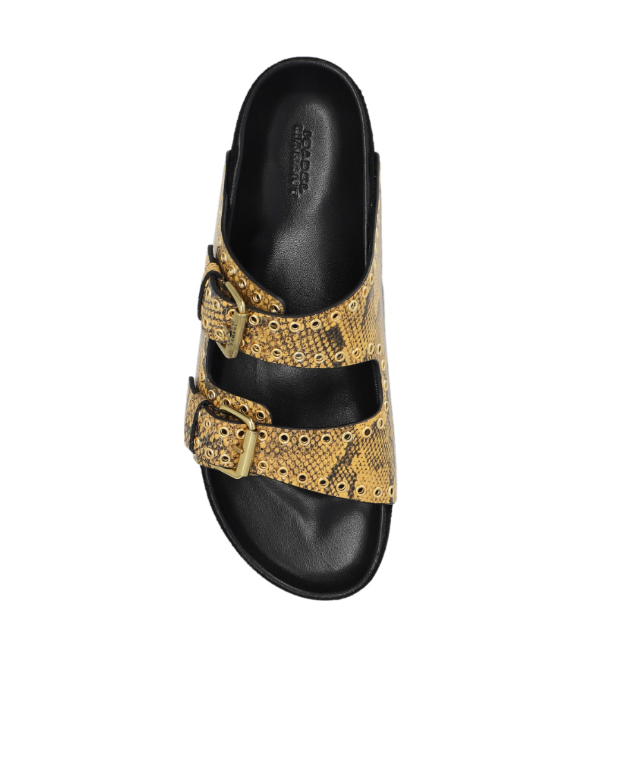 Shop Isabel Marant Lennyo Lizard-skin Leather Sandals In Multicolor