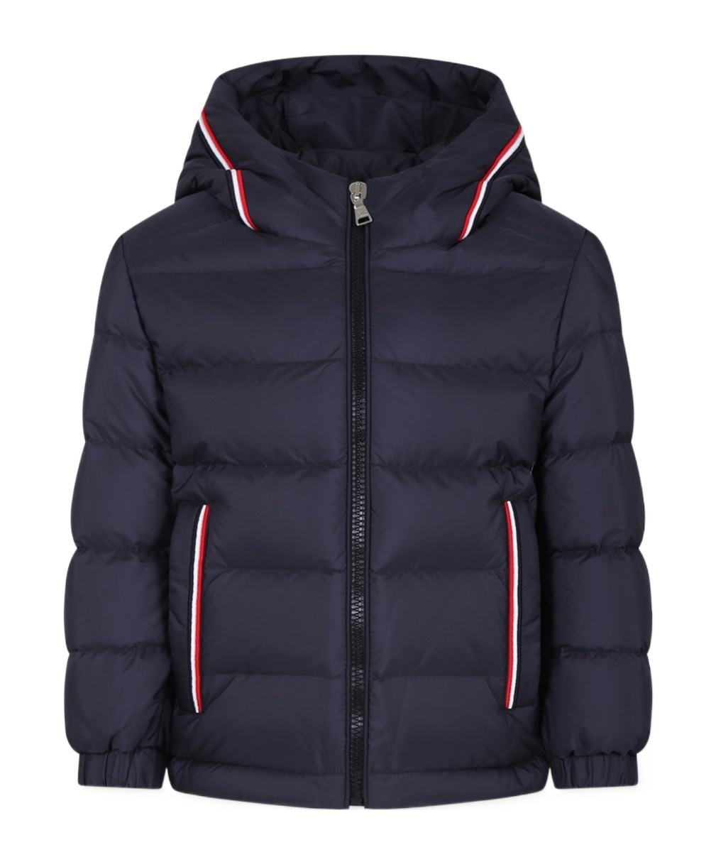 Moncler Logo-patch Padded Jacket In Blue