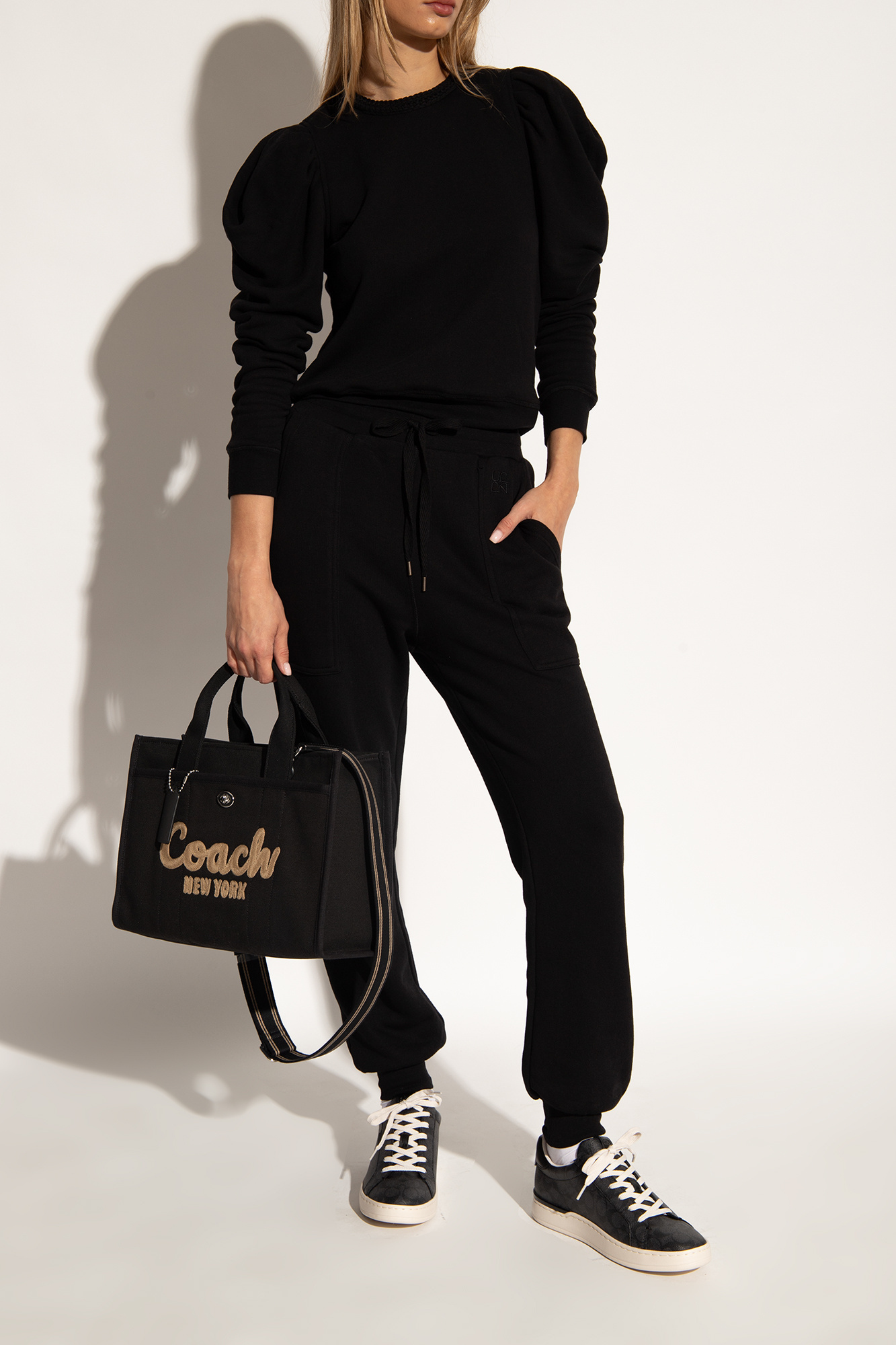 Shop Coach Embossed Logo Professional Sneakers In Black