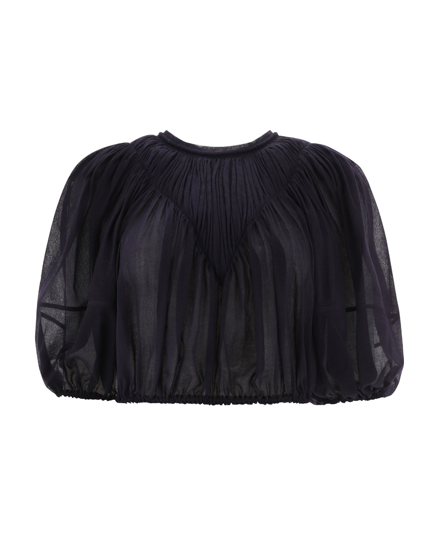 Chloé Long-sleeved Pleated Blouse In Black