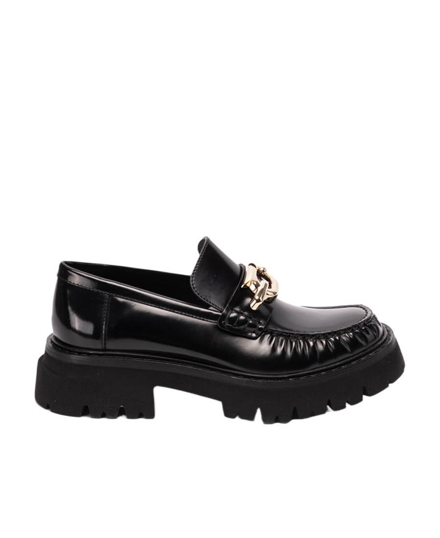 Ferragamo Carrion Sole Ingrid Leather Loafers In Black
