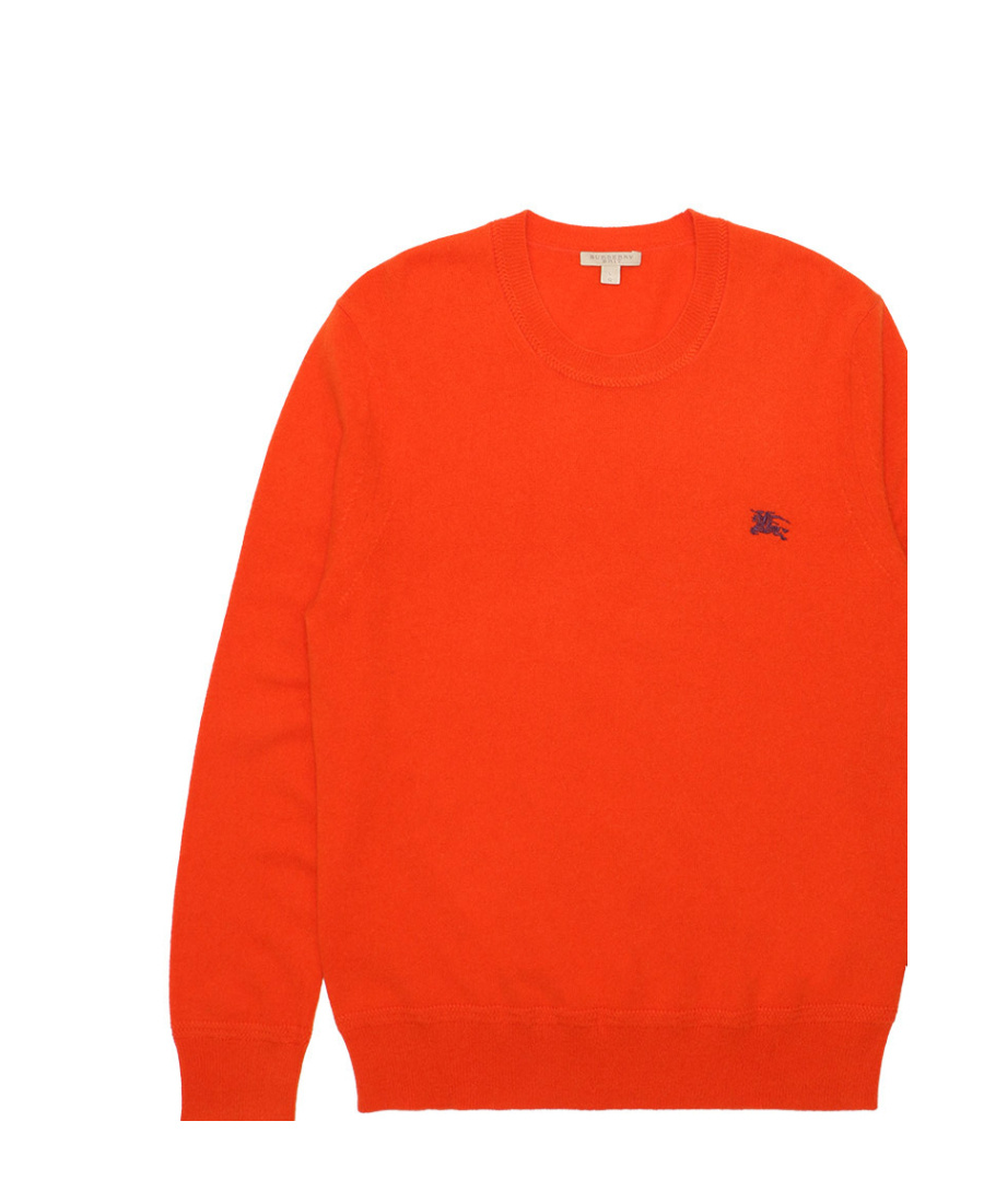 Shop Burberry Logo Round-neck Pullover In Orange