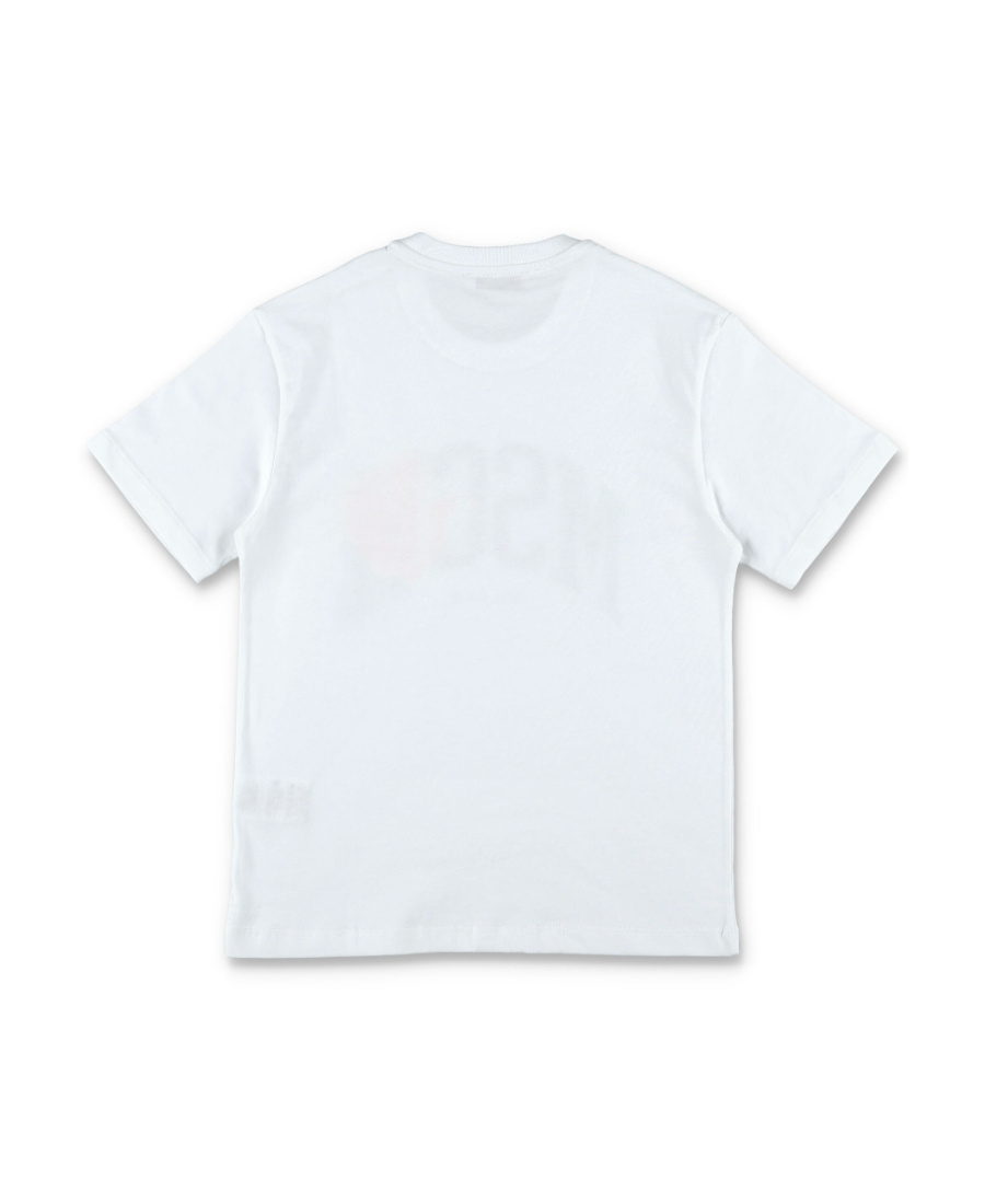 Msgm Open-necked Black Shirt In White