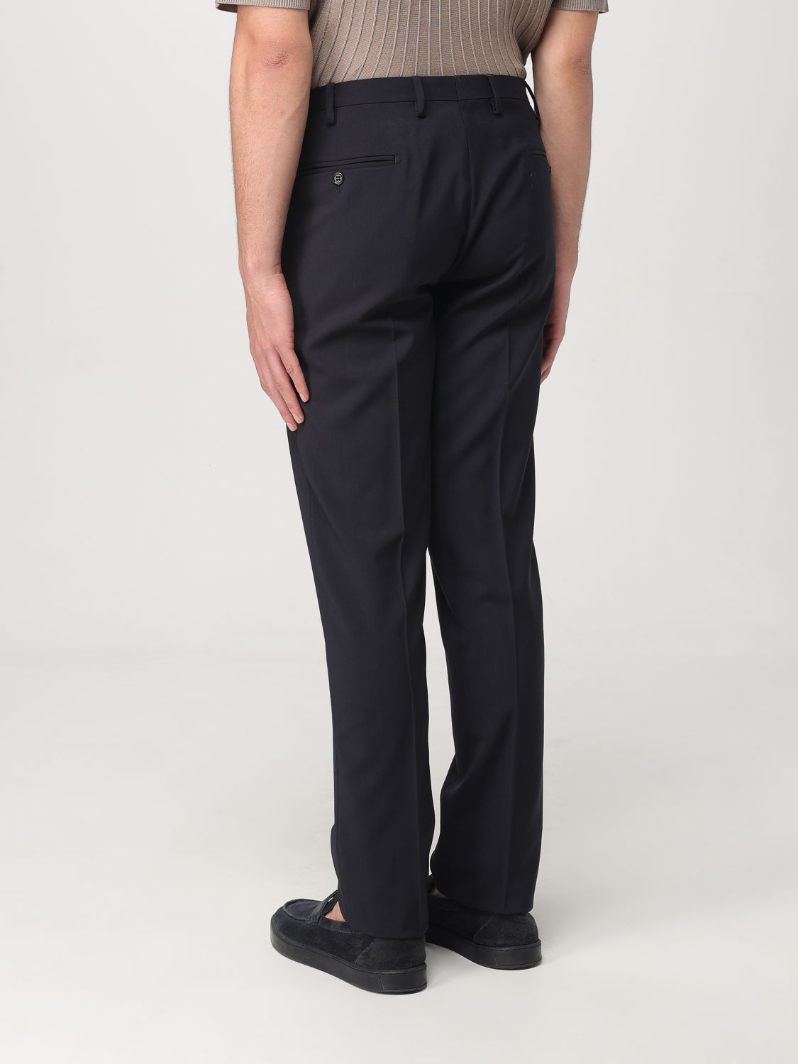 Emporio Armani Belt Loop Casual Pants In Black