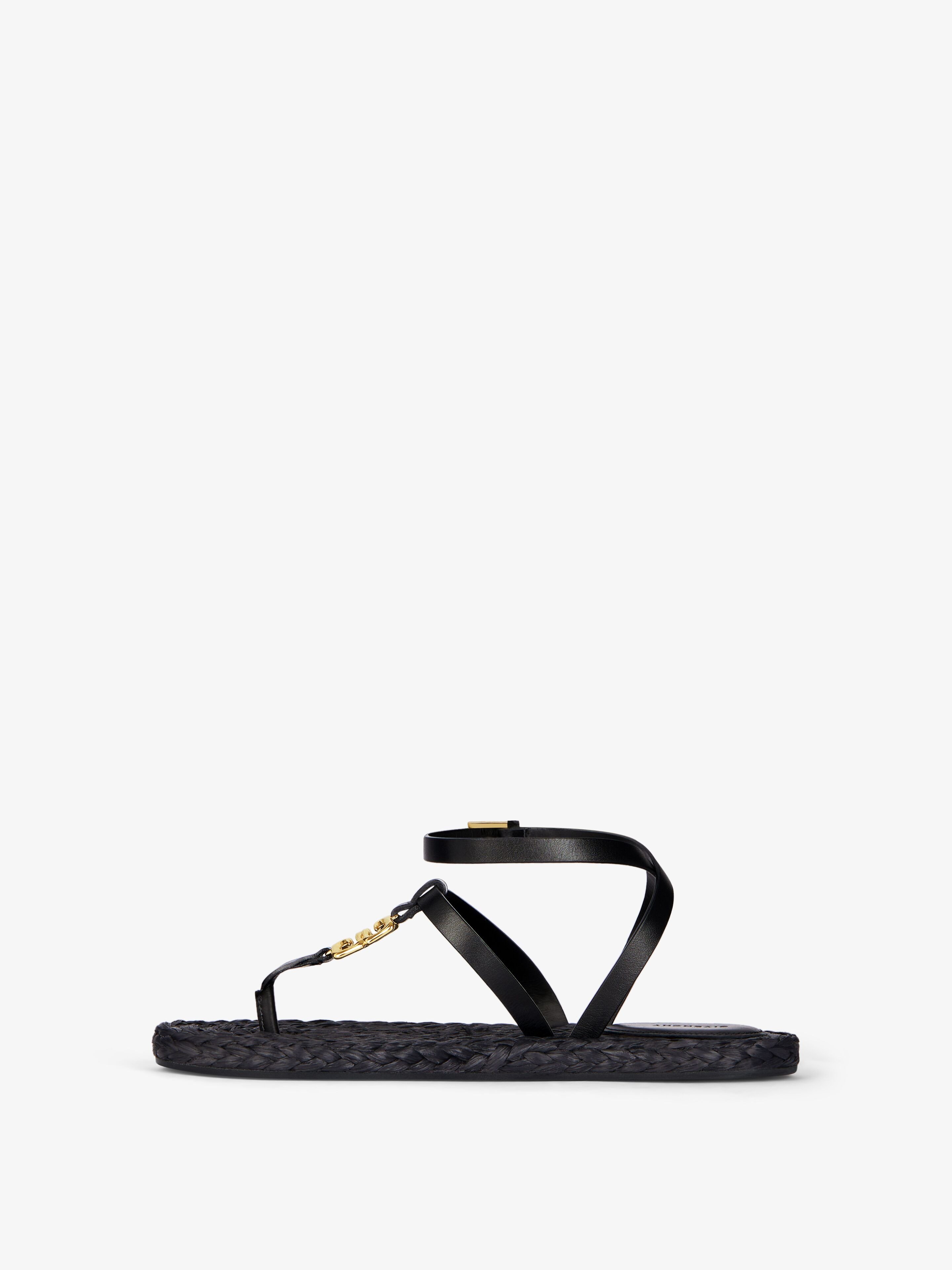 Givenchy 4g Liquid Thong Sandals In Black