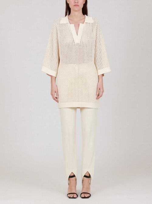 Nanushka Darby Jersey-crepe Tapered Stirrup Pants In White