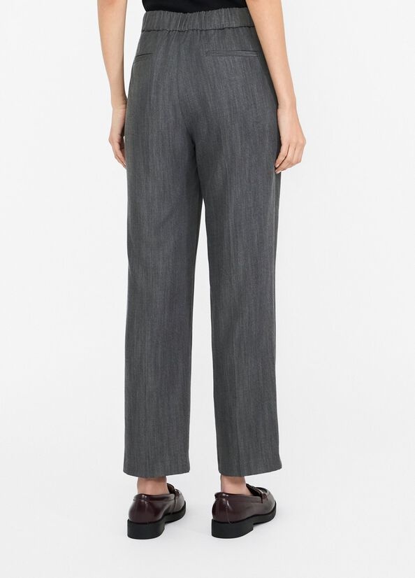 Liu •jo High Waist Straight Casual Pants In Gray