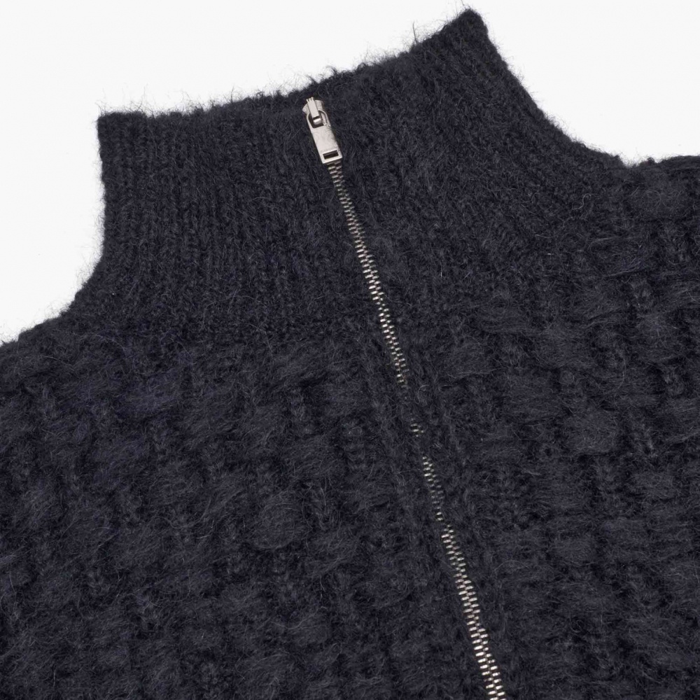 Jil Sander Basket Weave-knit Cardigan In Black