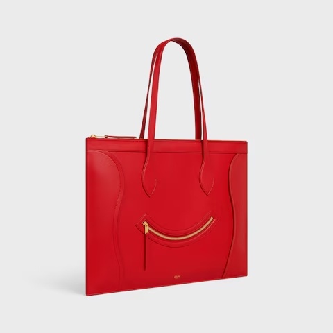 Celine Flat Cabas New Luggage In Glossy Calfskin In Pattern