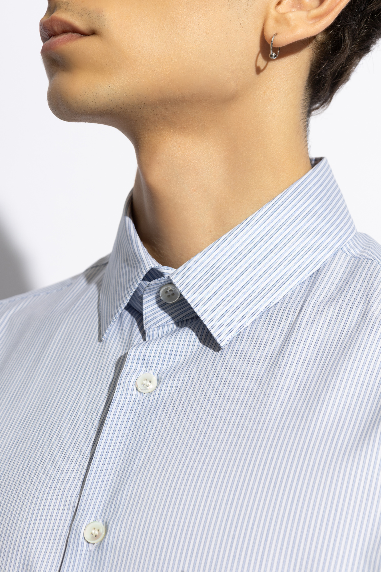 Giorgio Armani Shirt With Striped Pattern In Blue