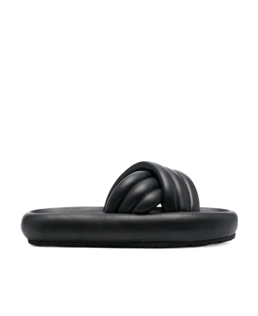 Isabel Marant Niloo Cross-strap Platform Slides In Black In Black