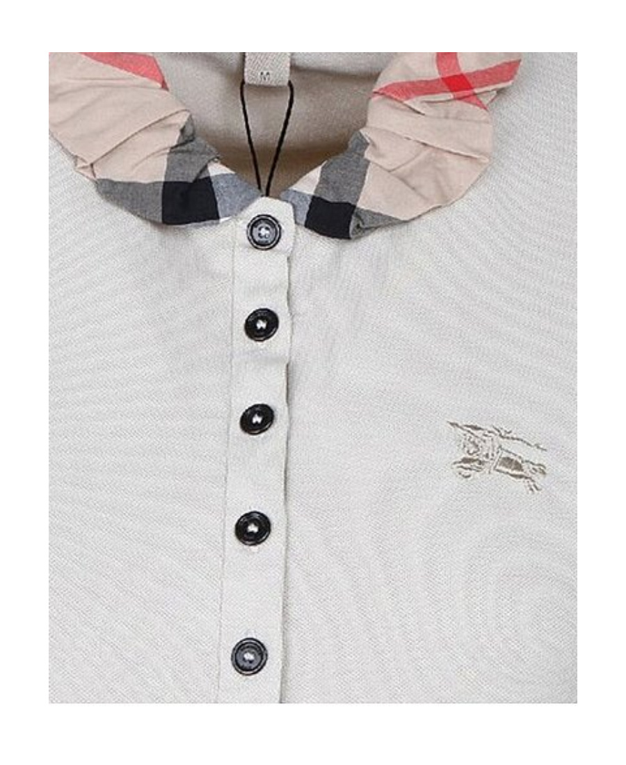 Burberry Pull-down Short-sleeved Polo Shirt In White