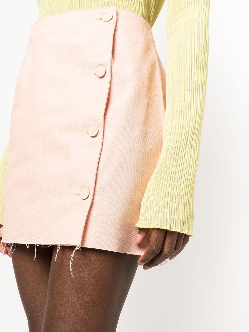 RAF SIMONS FRAYED COTTON MINISKIRT