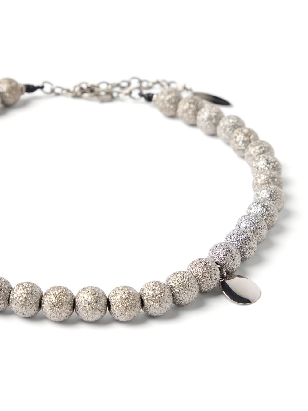 Brunello Cucinelli Shimmer Bead Necklace In Gray
