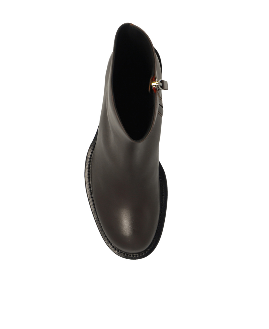 Lanvin Woman Ankle Boots Dark Brown Size 8 Calfskin In Black