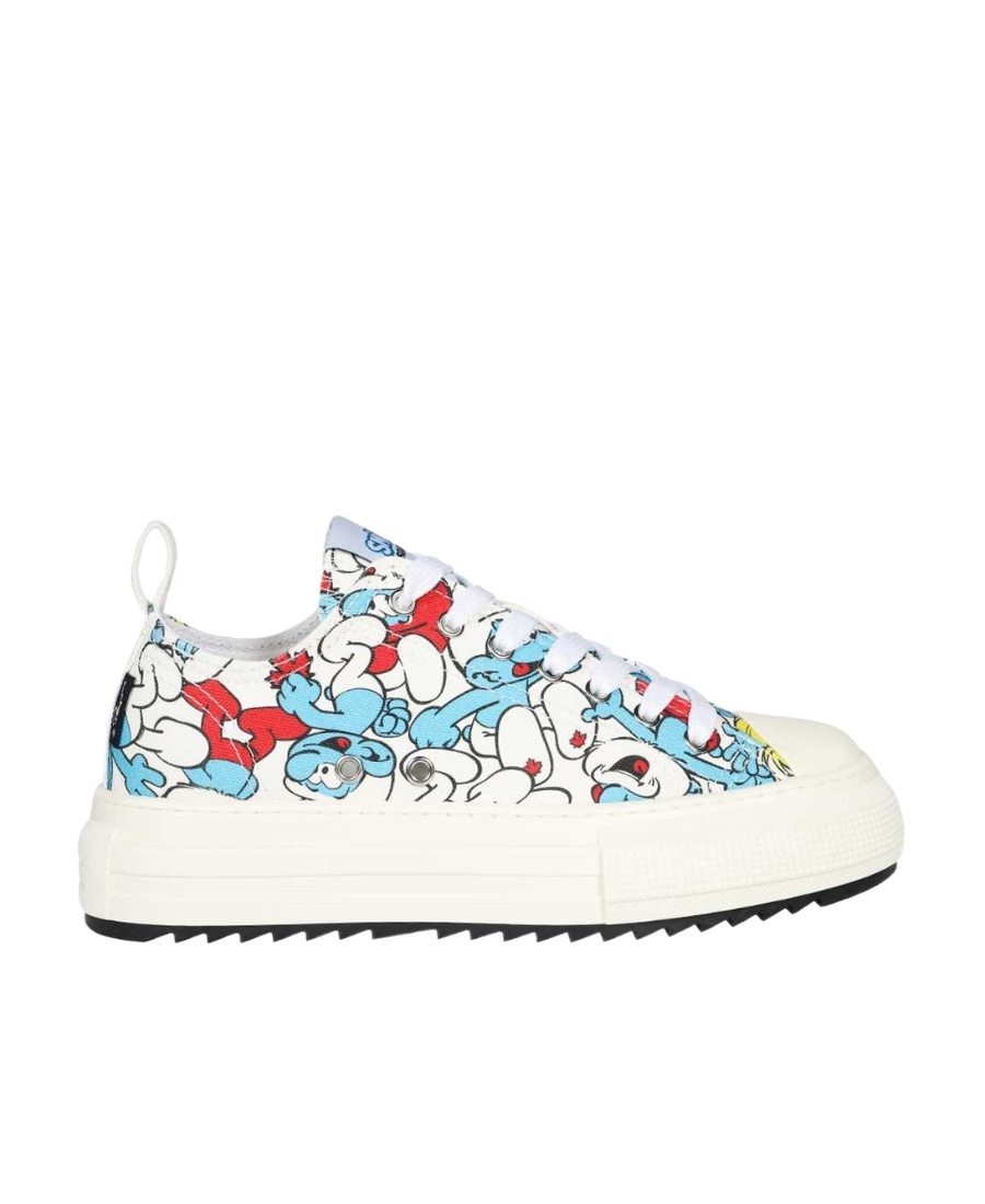 Dsquared2 X Smurfs Lace-up Sneakers In White