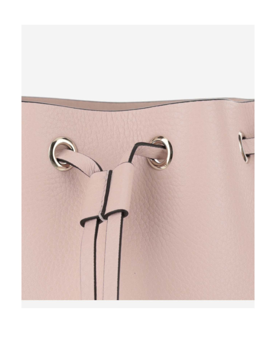 Valentino Garavani Leather Bucket Bag Featuring Rockstud Accents In Pink