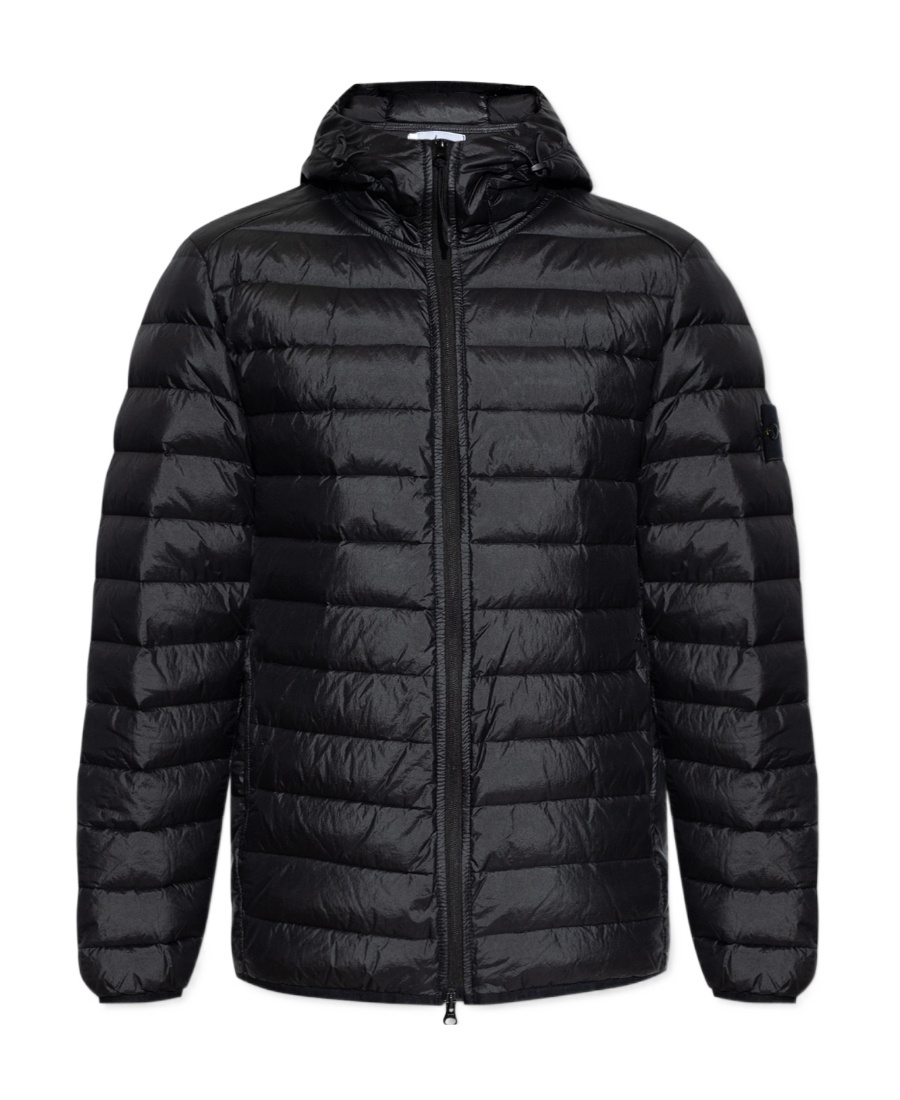 Stone Island Compass-patch Puffed Jacket In Black