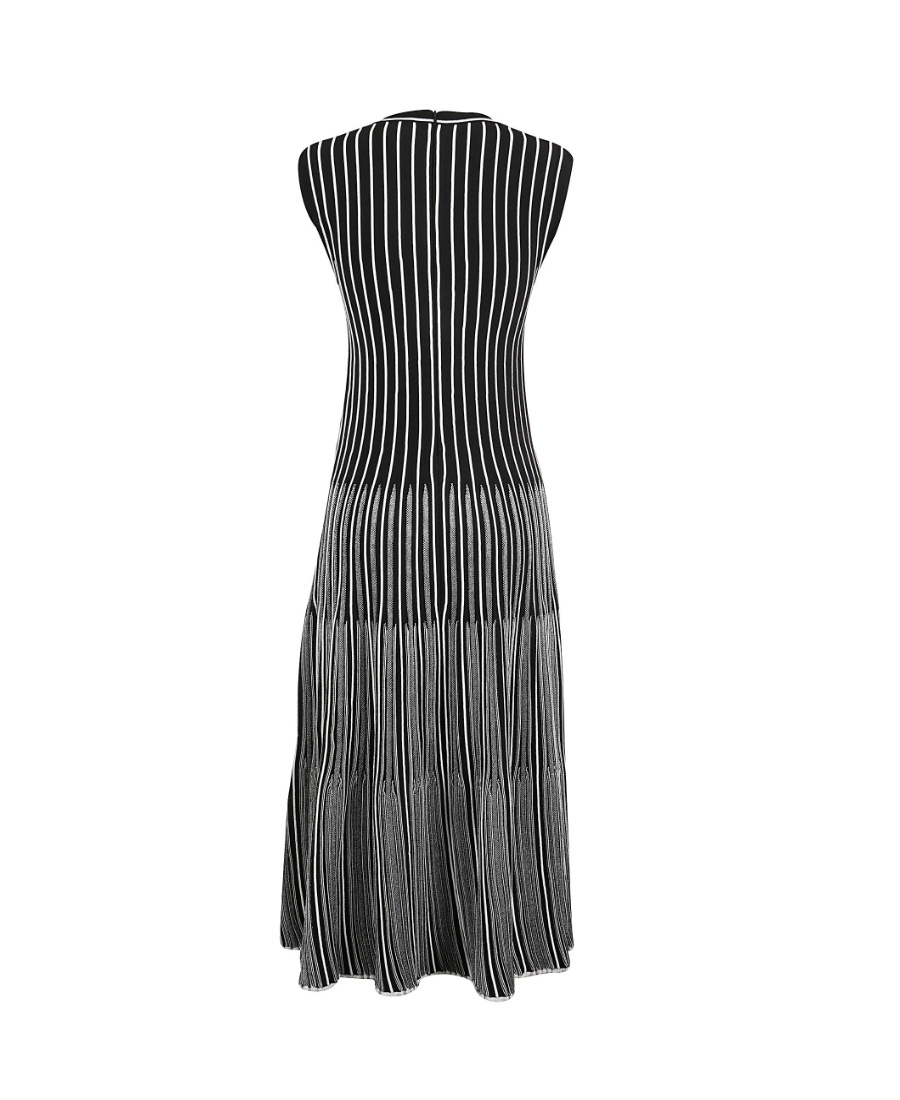 Shop Barbara Casasola Striped Dress In Black