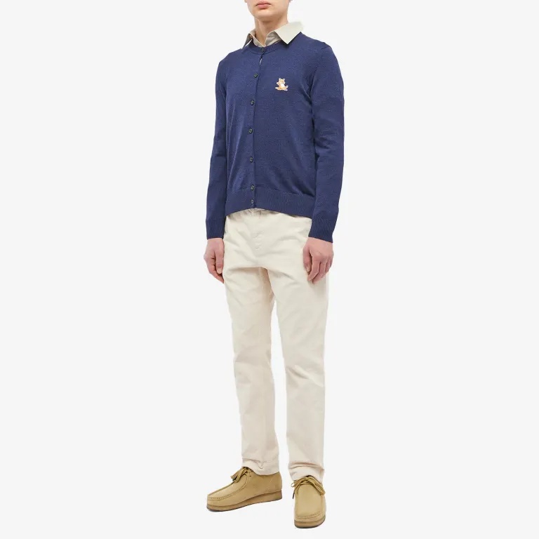 Maison Kitsuné Logo-patch Buttoned Cardigan In Black