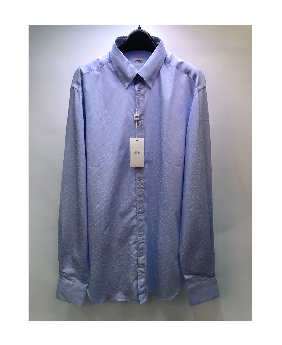 Armani Collezioni Logo Detail Shirt In Blue
